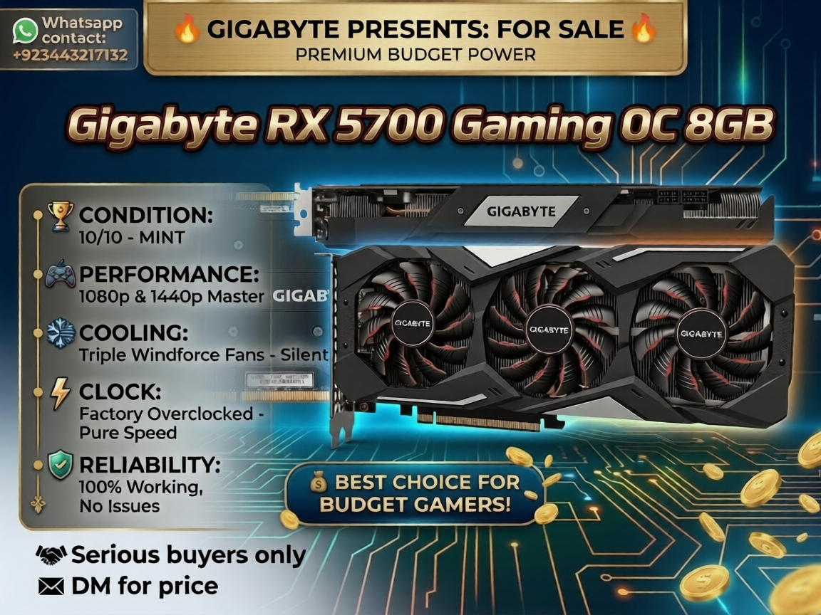 Gigabyte RX 5700 Gaming OC 8GB GDDR6 Graphics Card – High Performance GPU for 1080p & 1440p Gaming