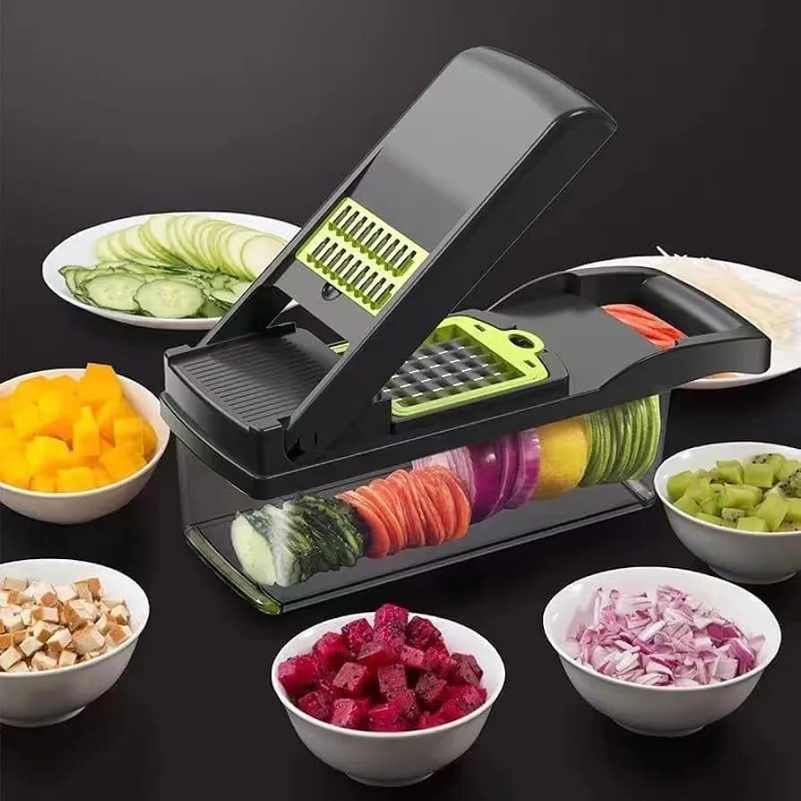 6-in-1 Multi Vegetable Cutter & Slicer | Manual Food Chopper with Storage Box