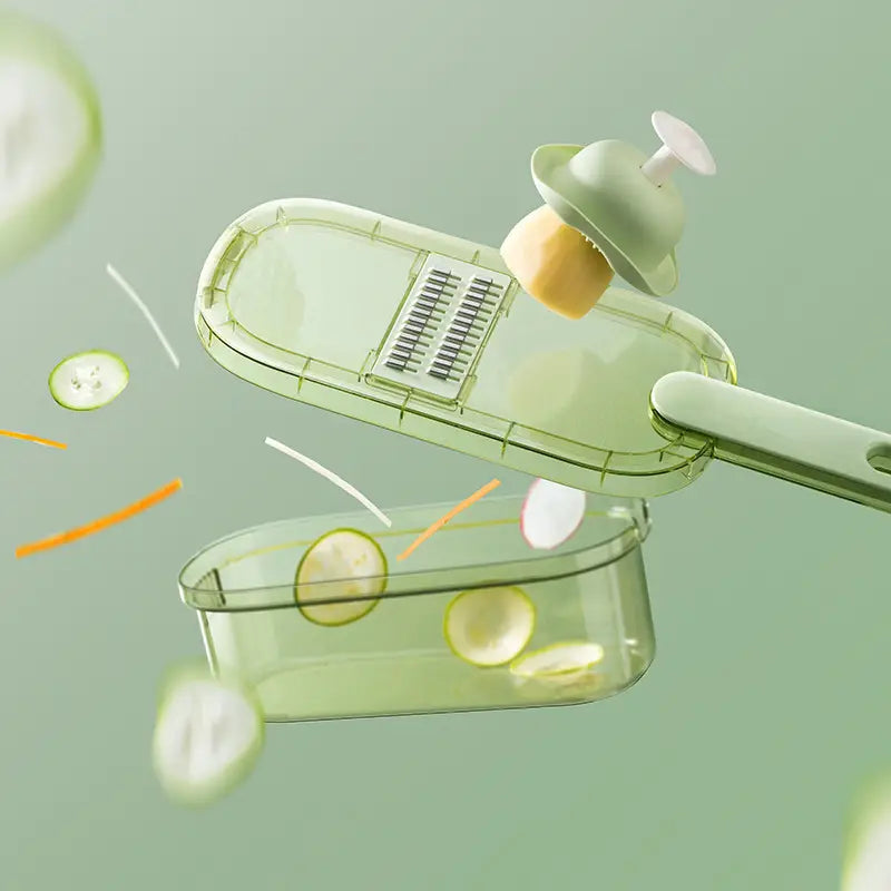 Multi-Use Vegetable Slicer with 3 Blades & Storage Box Radish Cucumber Potato Cutter