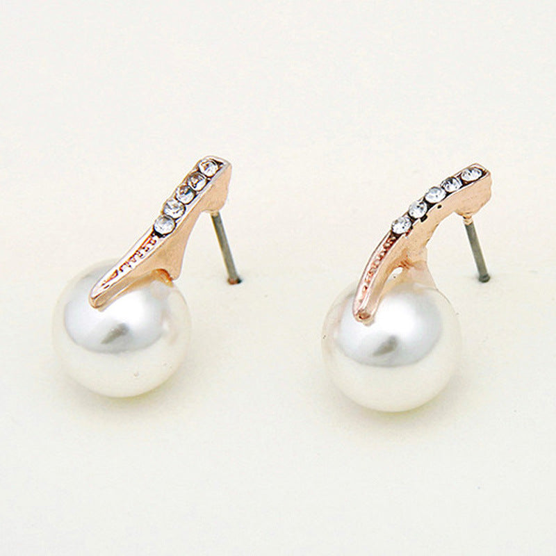 Diamond and pearl Earrings necklace for women